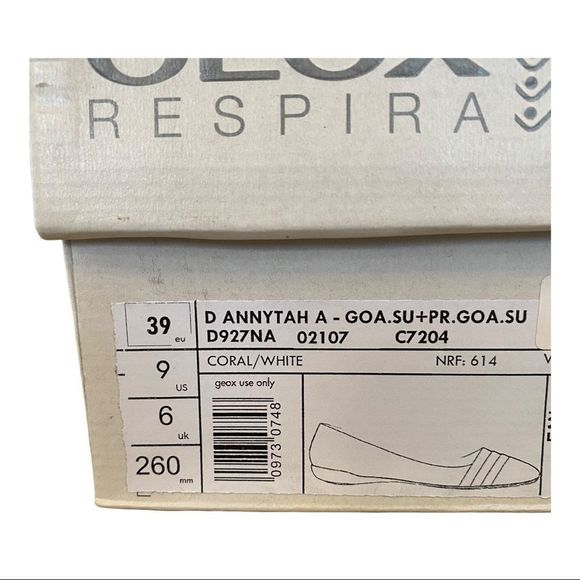 Geox Annytah pink houndstooth pink/white ballet flats goat skin size 9 NWT - Picture 9 of 9